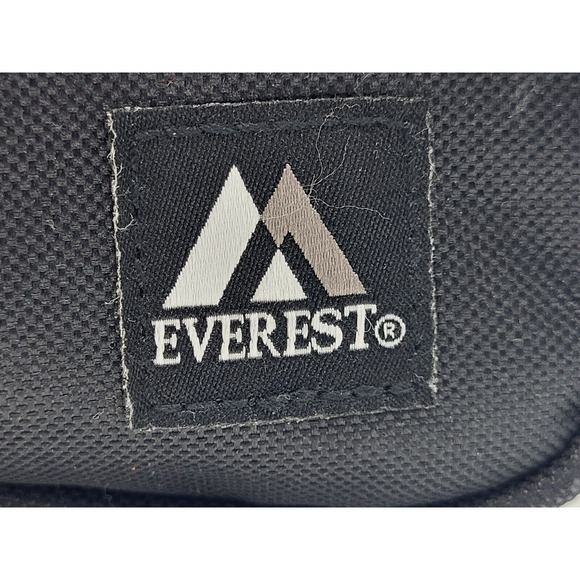 Everest Black Dual Compartment Toiletry Travel Bag Carry Handle Zipped 9.5x6x5" - Picture 5 of 6